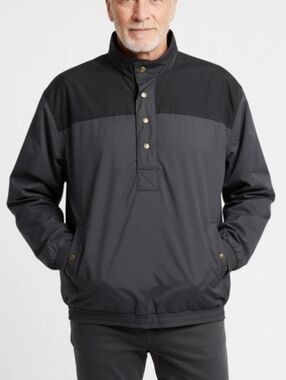 Sunice Blu Green Waterproof Pull Over 1/4 Snap Lined Vented Wind/Rain Shirt Sz L